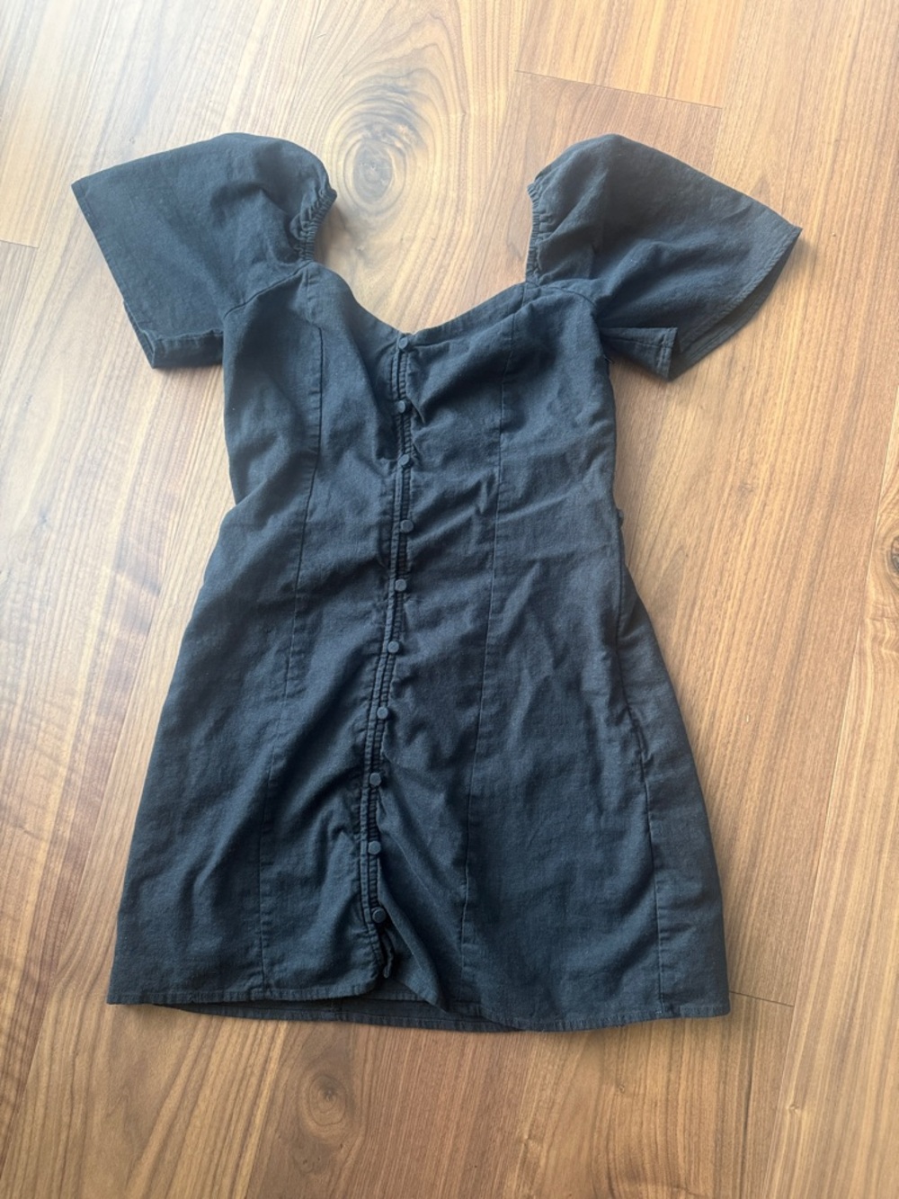 Abercrombie & Fitch Linen-Blend Button-Through Mini Dress
